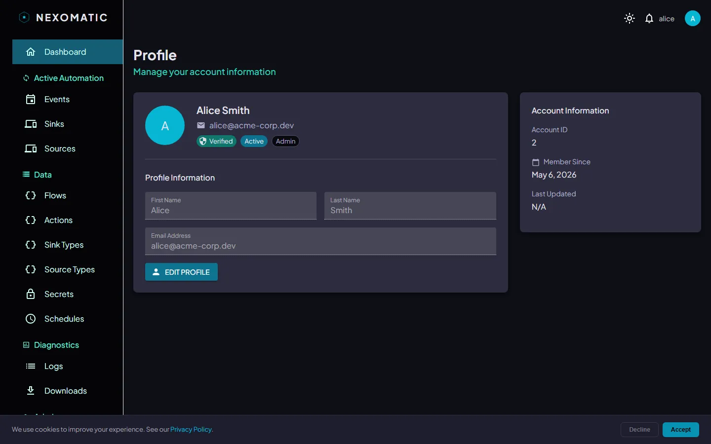 Profile overview